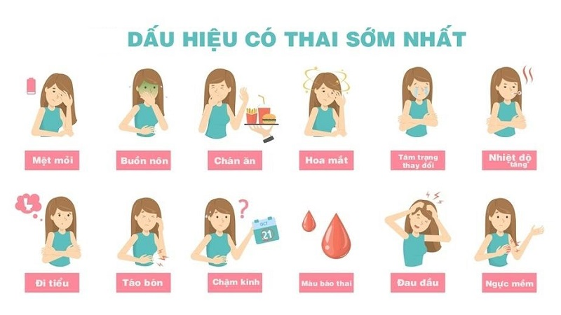 dấu hiệu mang thai tháng đầu